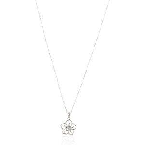 Women's  Genuine or Created Gemstone Birthstone Flower Pendant Necklace